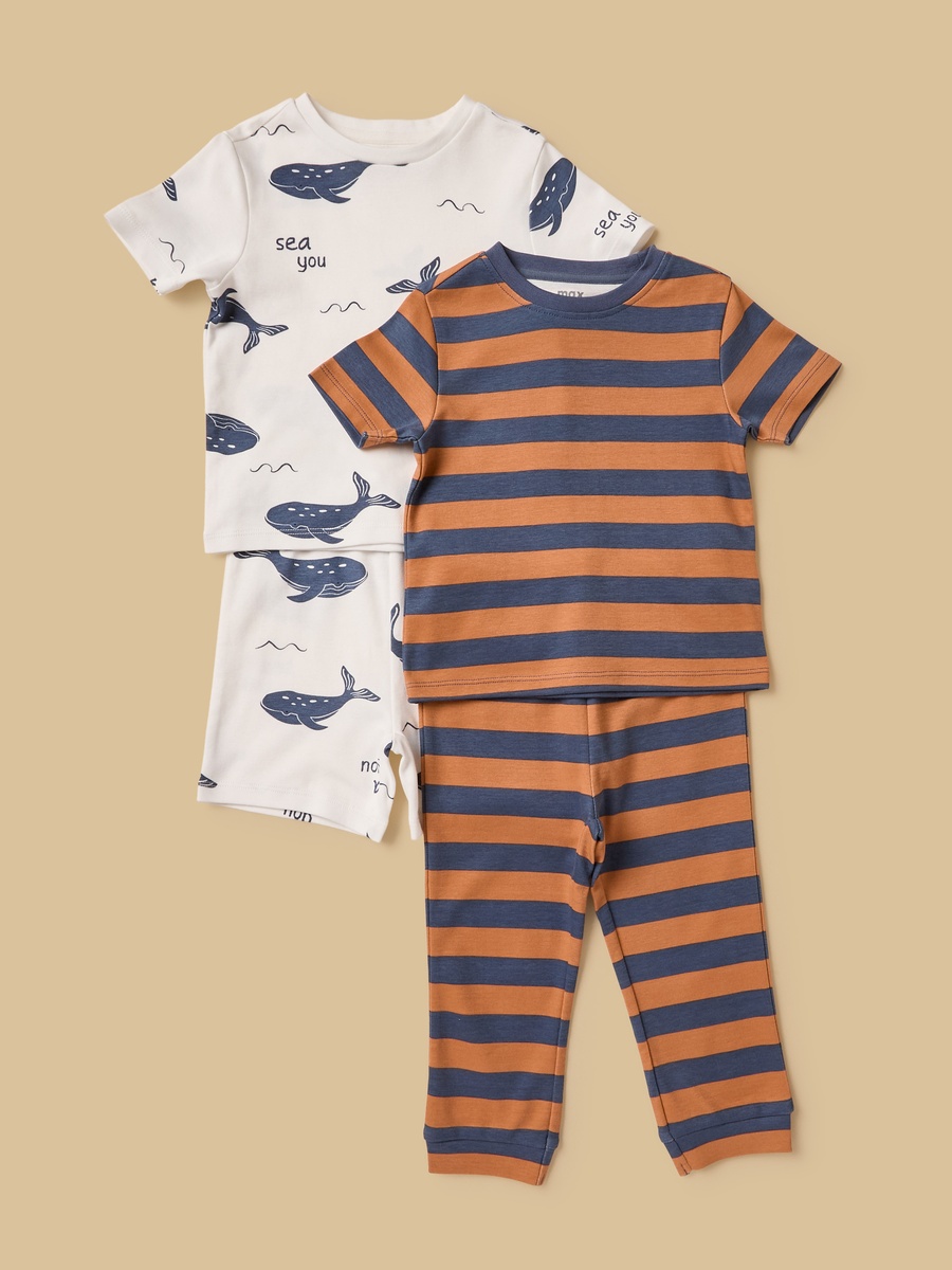 Pack Of 2 - Printed Cotton Pyjama Set