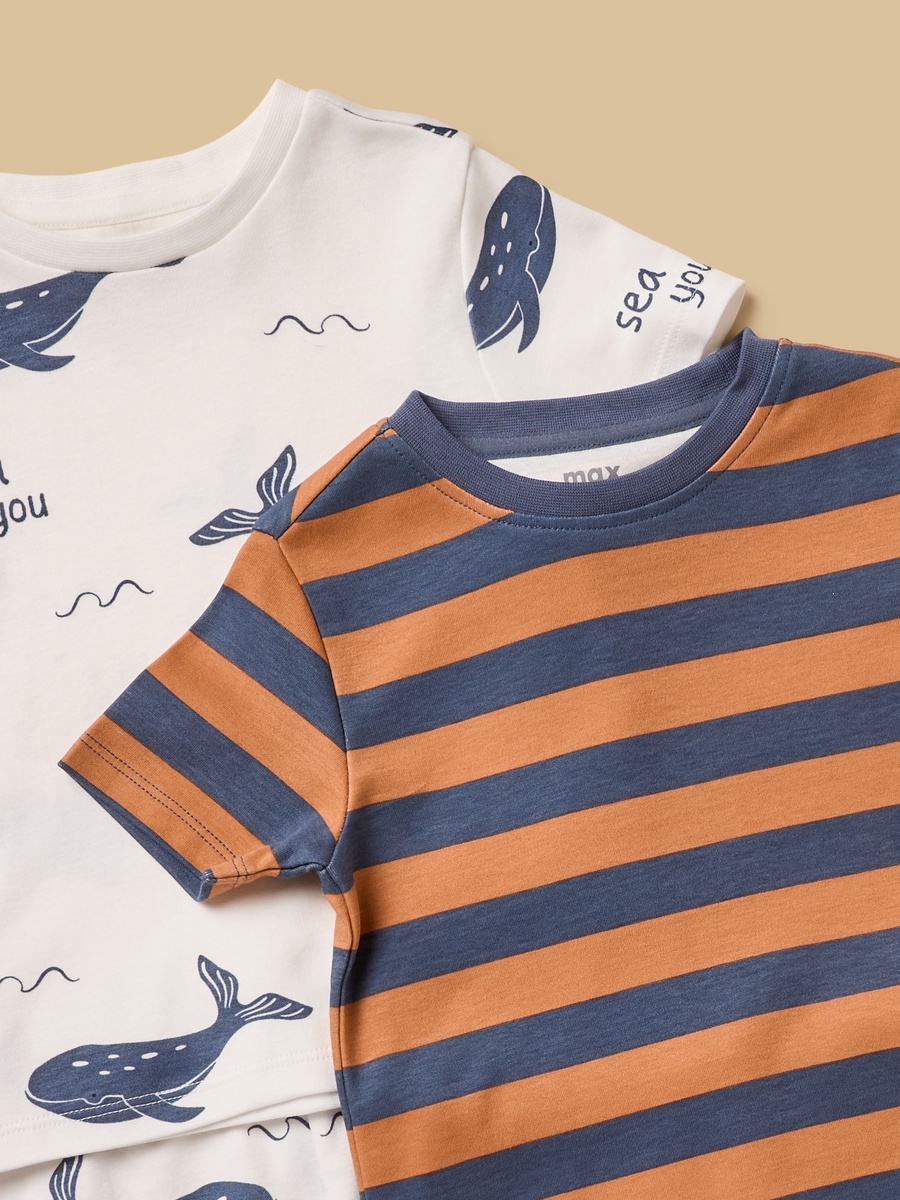 Pack Of 2 - Printed Cotton Pyjama Set