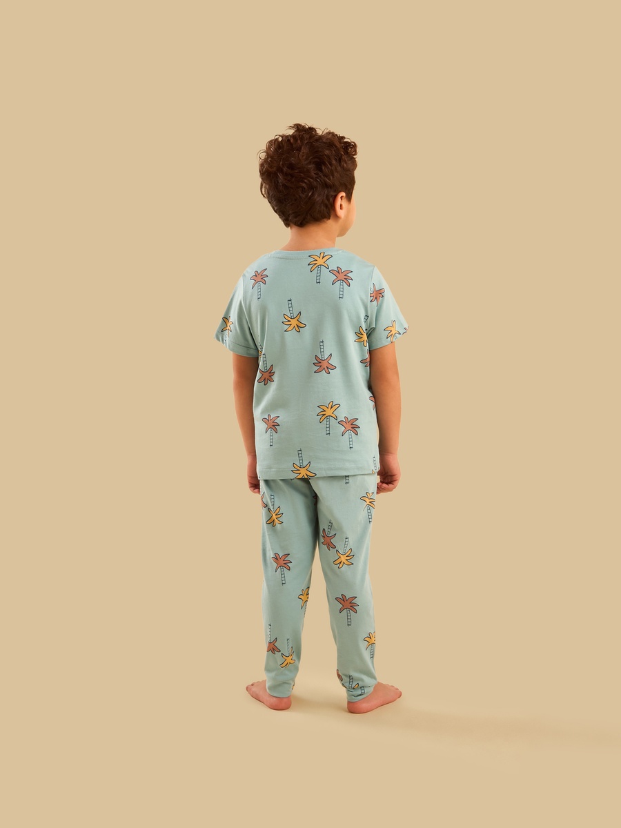 Palm Tree Print Cotton Pyjama Set