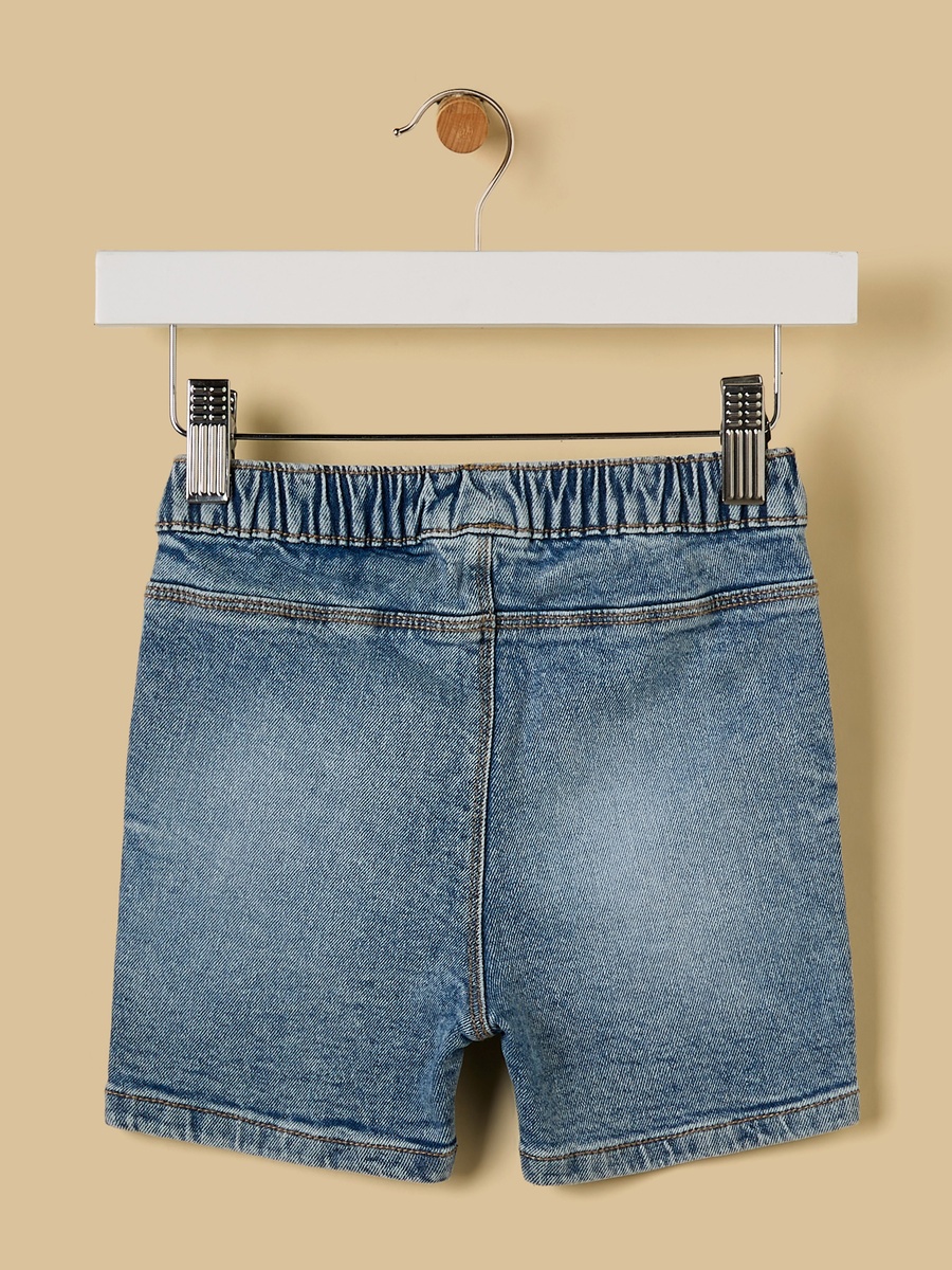 Drawstring Waist Denim Shorts