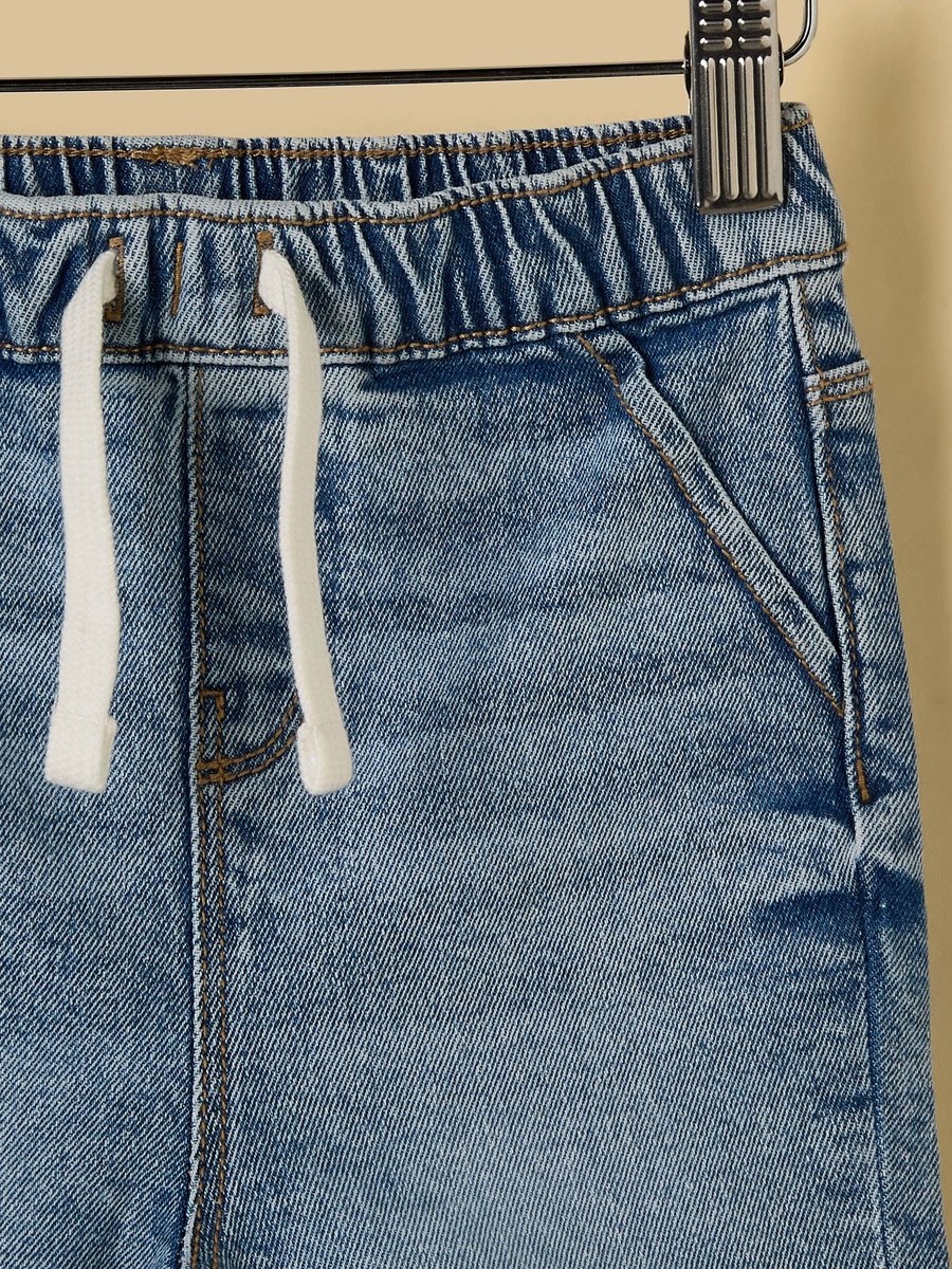 Drawstring Waist Denim Shorts