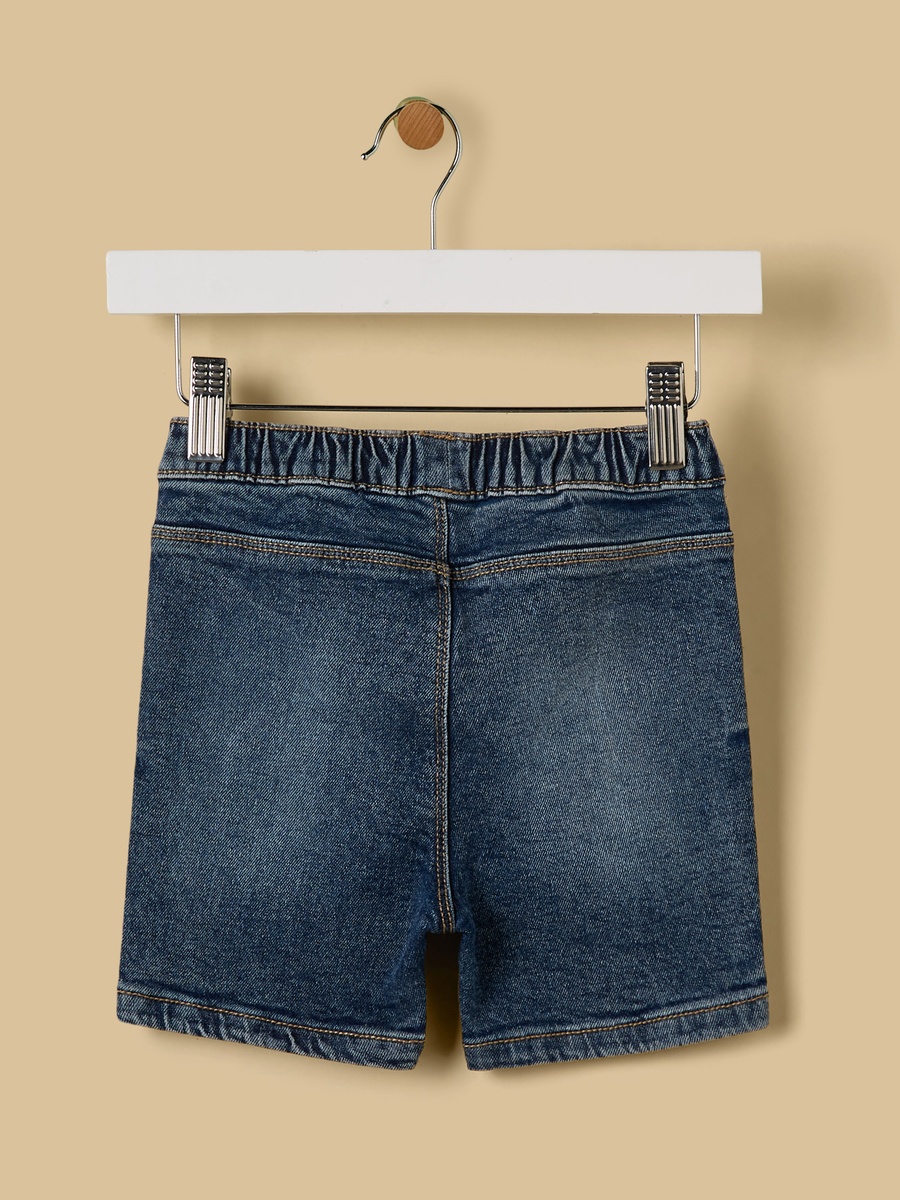 Drawstring Waist Denim Shorts