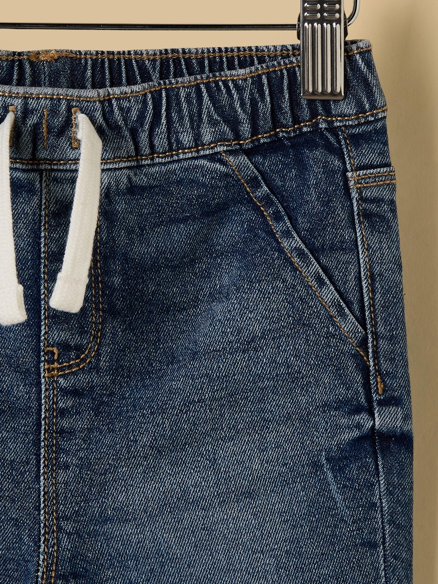 Drawstring Waist Denim Shorts