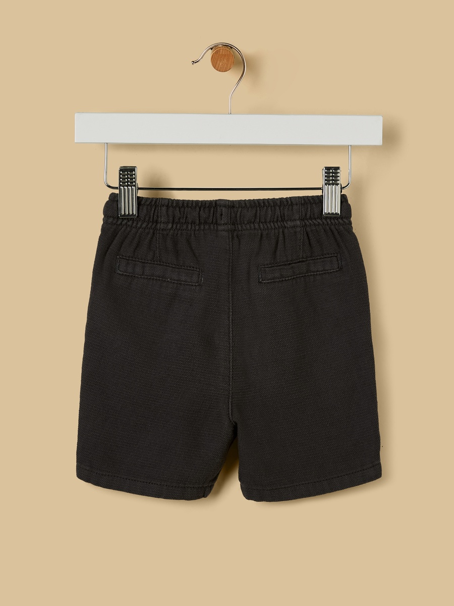 Textured Cotton Shorts