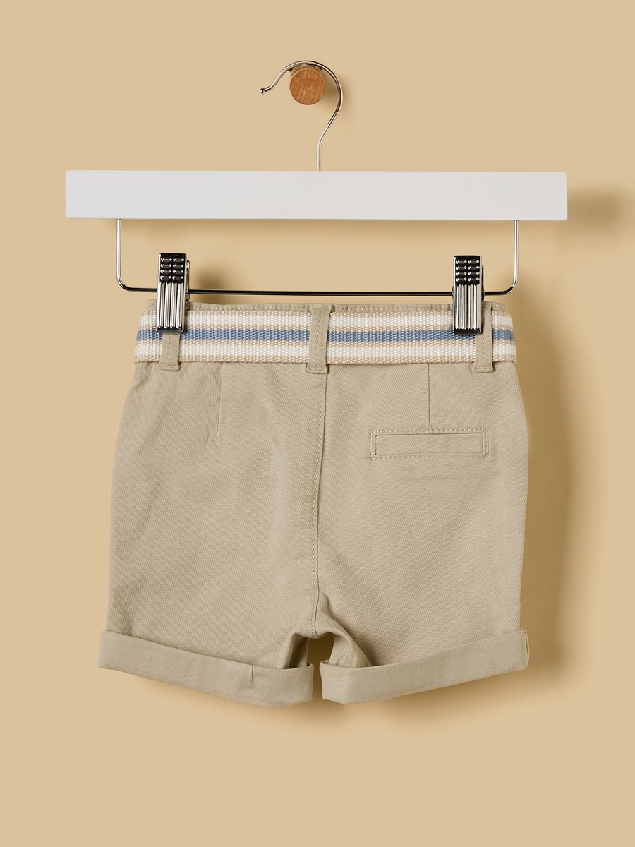Plain Belted Shorts