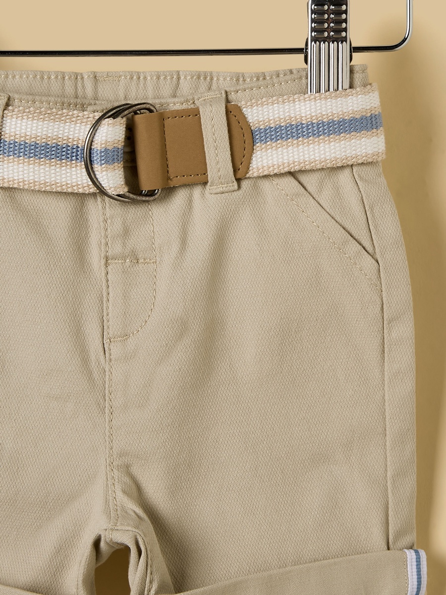 Plain Belted Shorts