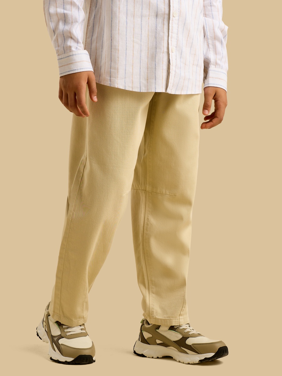Balloon Fit Cotton Twill Pants