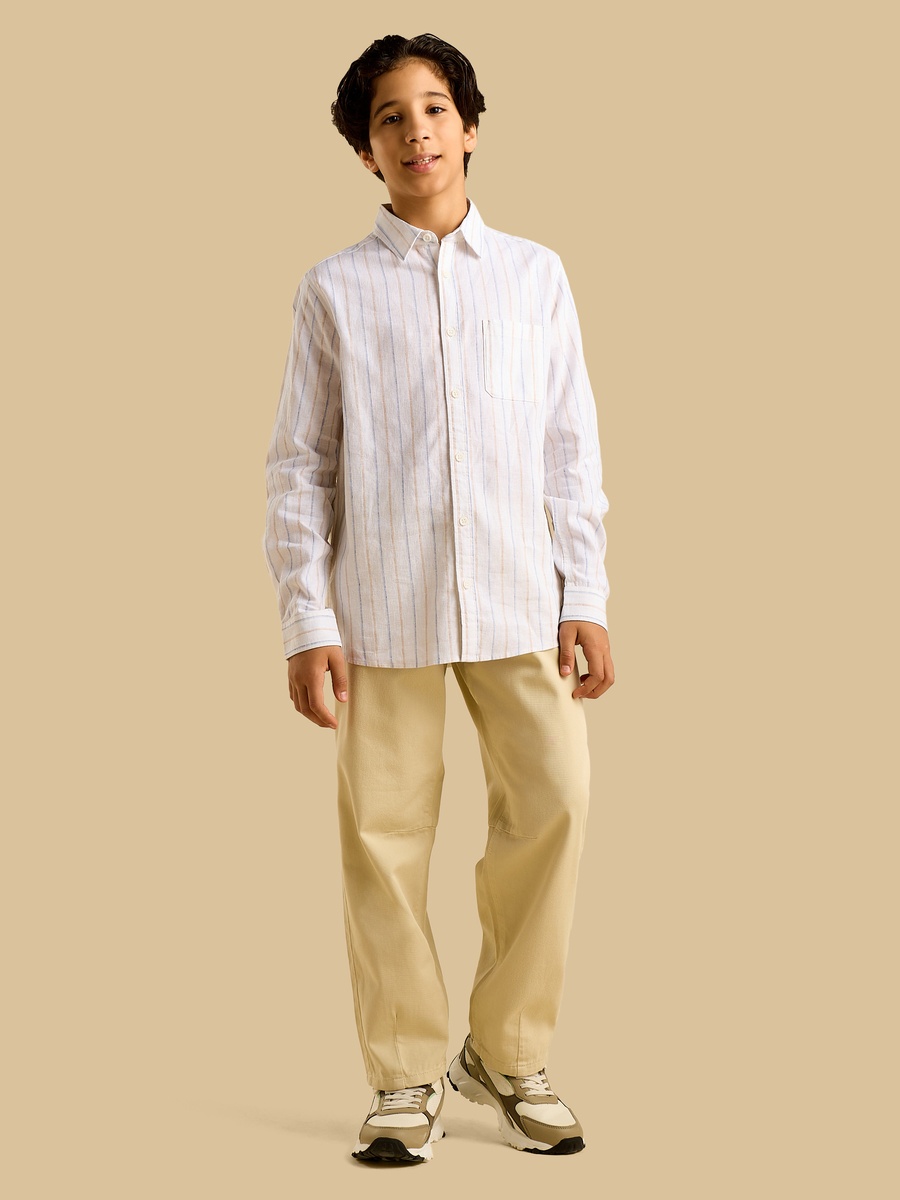 Balloon Fit Cotton Twill Pants