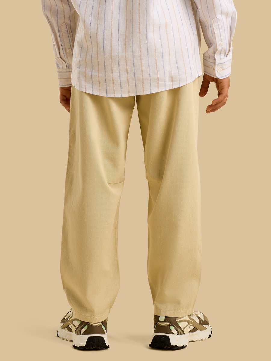 Balloon Fit Cotton Twill Pants