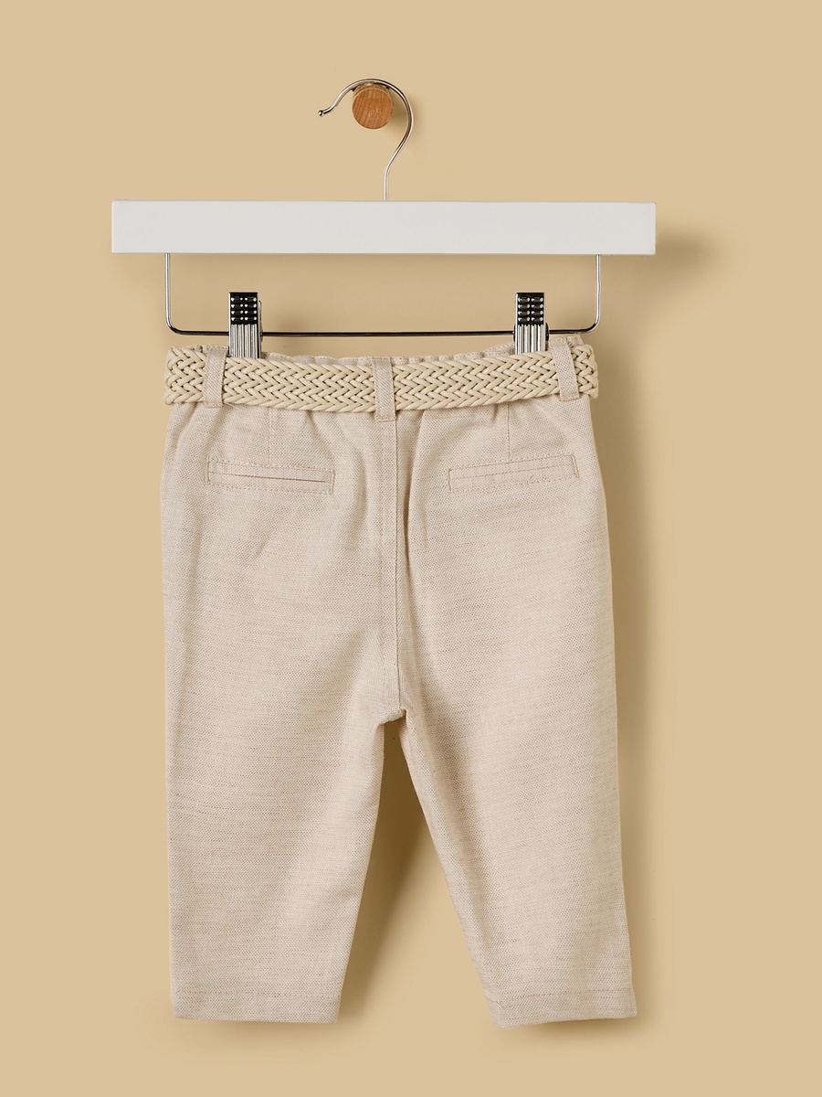 Linen Blend Pants with Belt