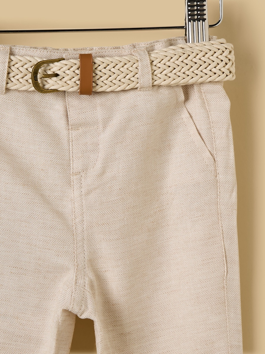 Linen Blend Pants with Belt