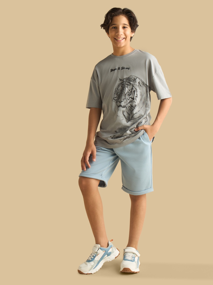 Tiger Print Cotton T-Shirt