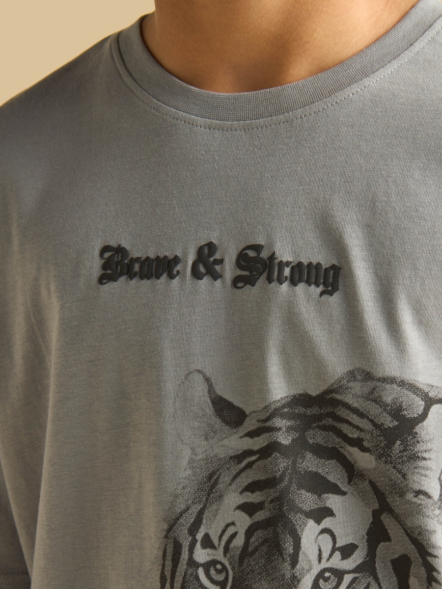 Tiger Print Cotton T-Shirt