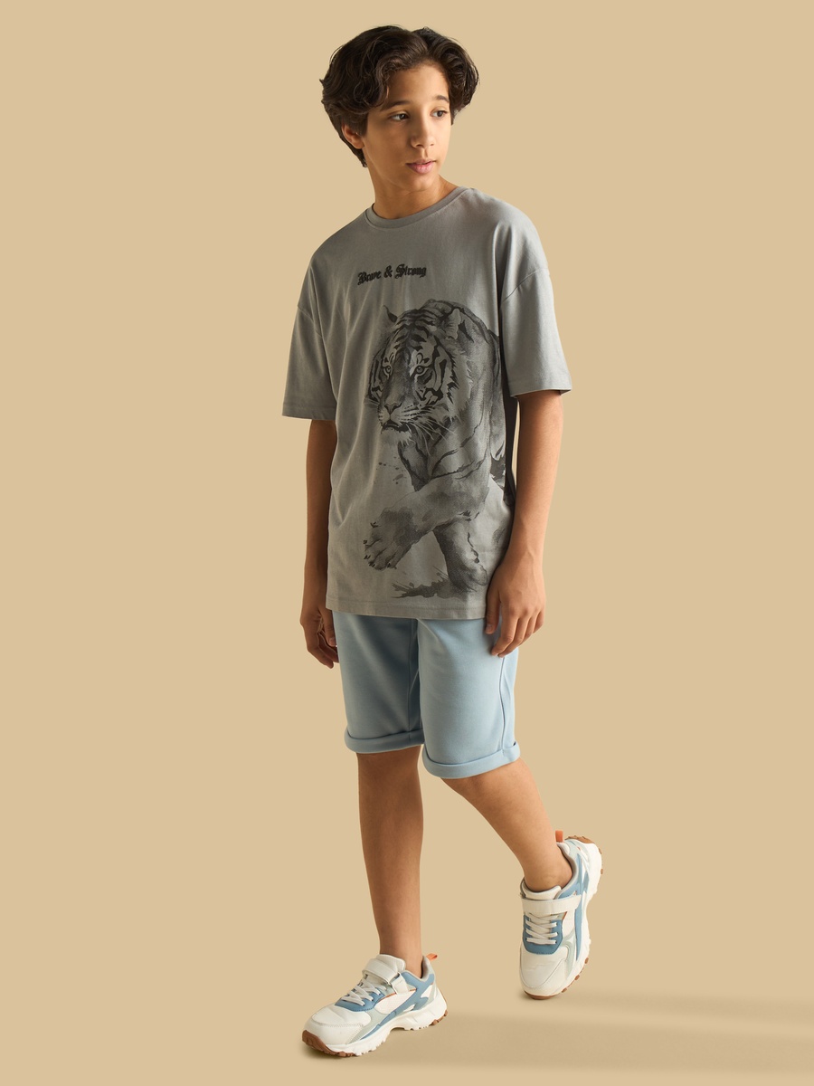 Tiger Print Cotton T-Shirt