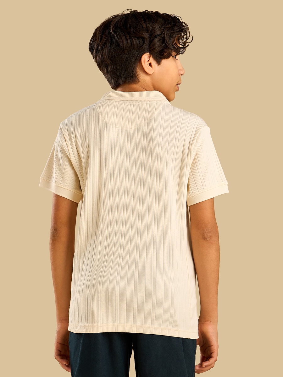 Textured Cotton Polo T-Shirt