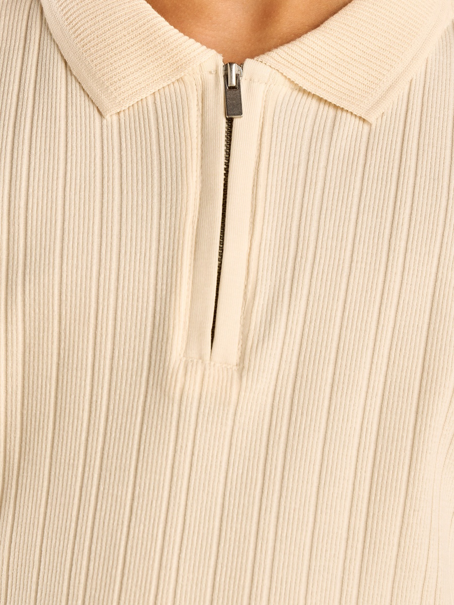 Textured Cotton Polo T-Shirt