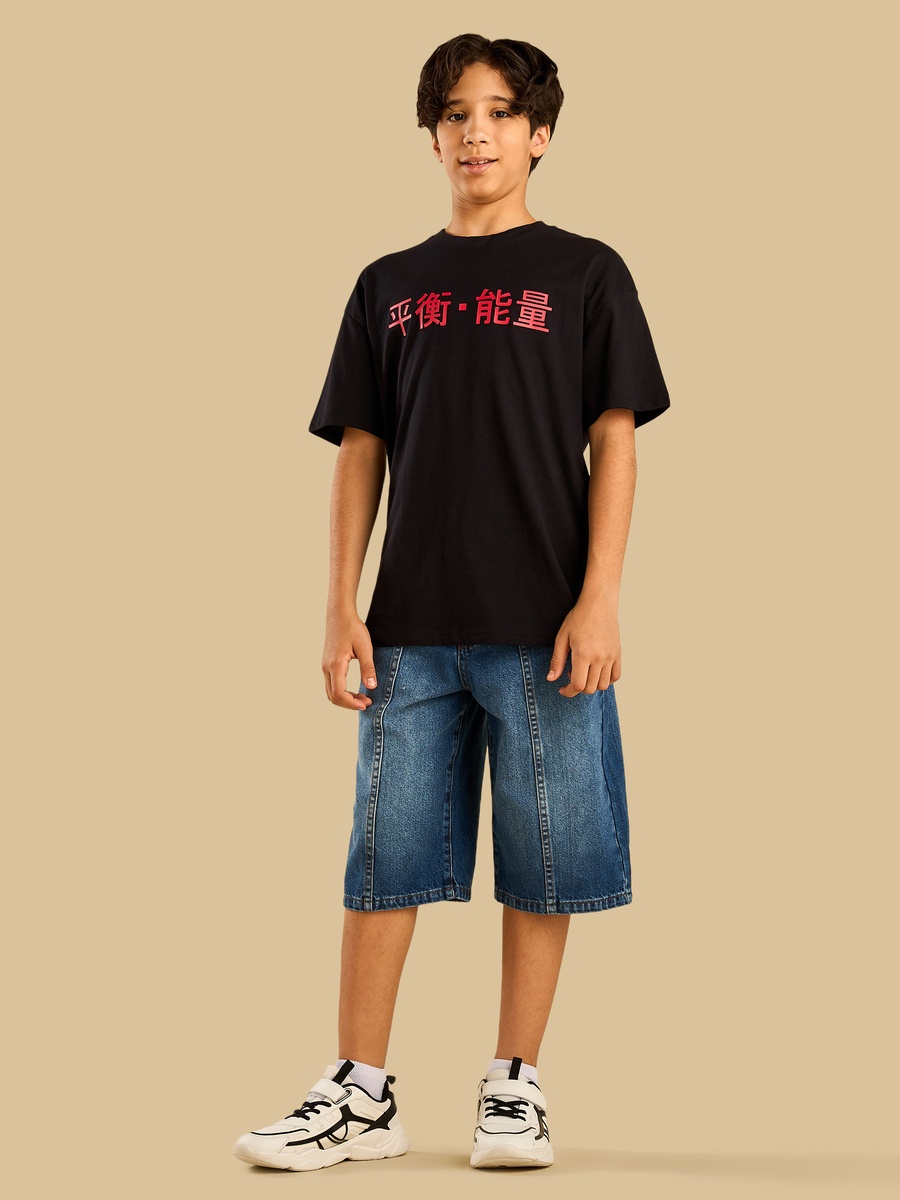 Japanese Print Cotton T-Shirt