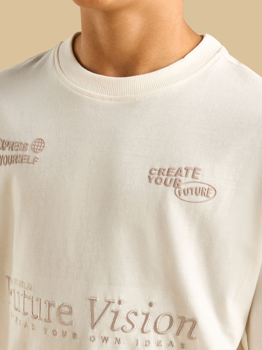 Typographic Print Cotton T-Shirt