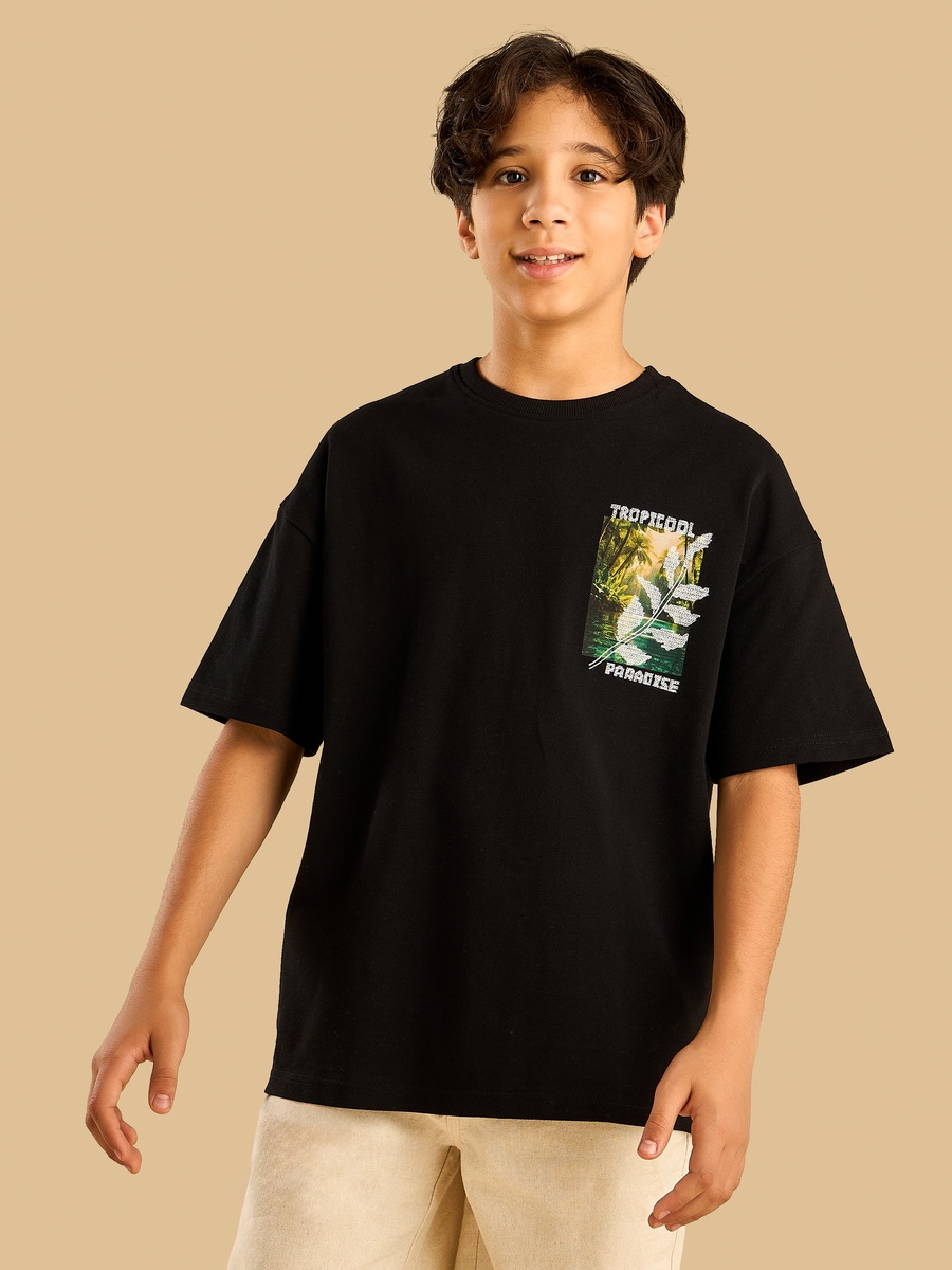 Graphic Embroidered Cotton T-Shirt