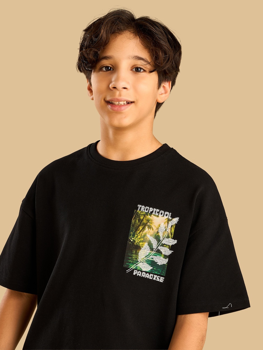 Graphic Embroidered Cotton T-Shirt