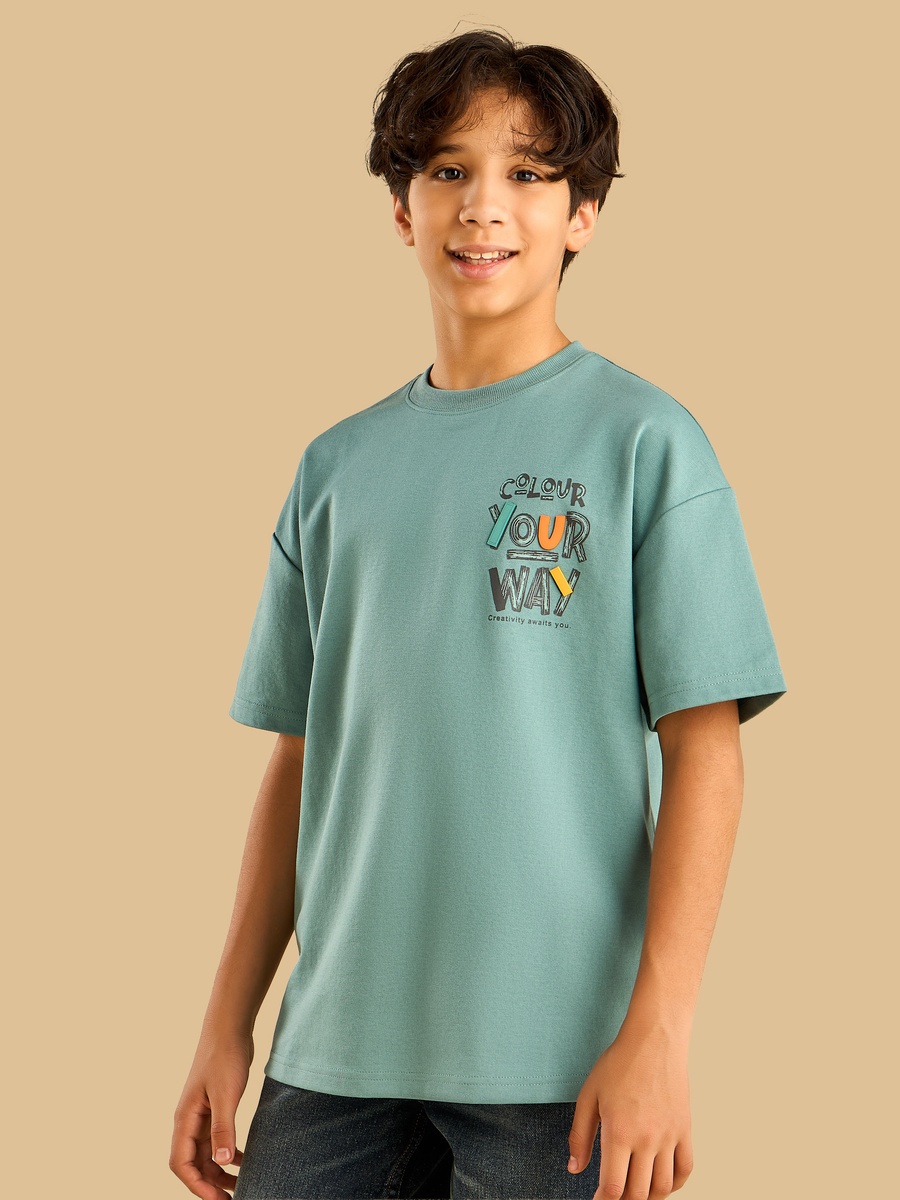 Slogan Print Cotton T-Shirt