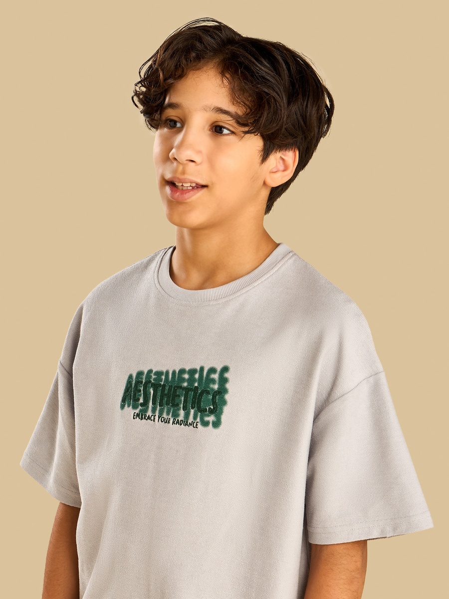Blur Spray Print Cotton T-Shirt