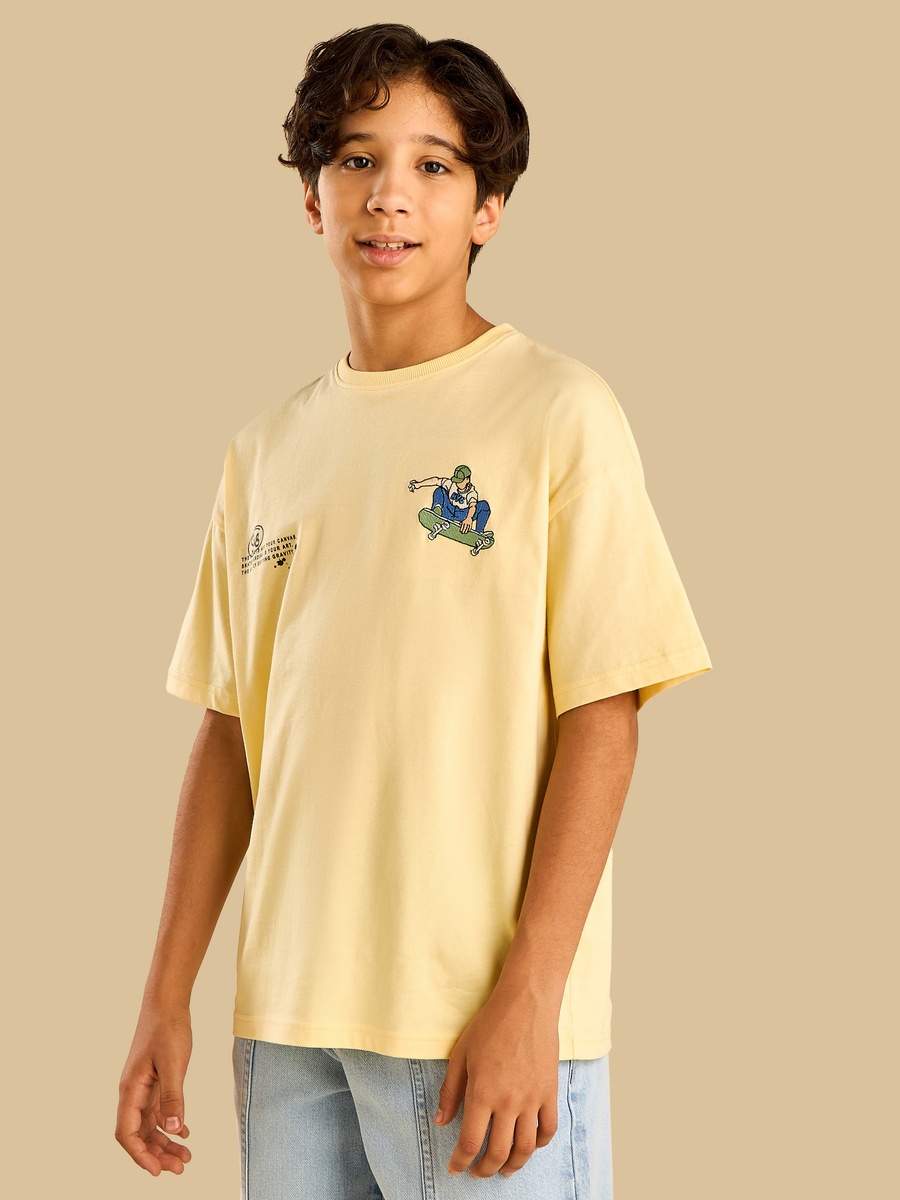 Skate Print Cotton T-Shirt
