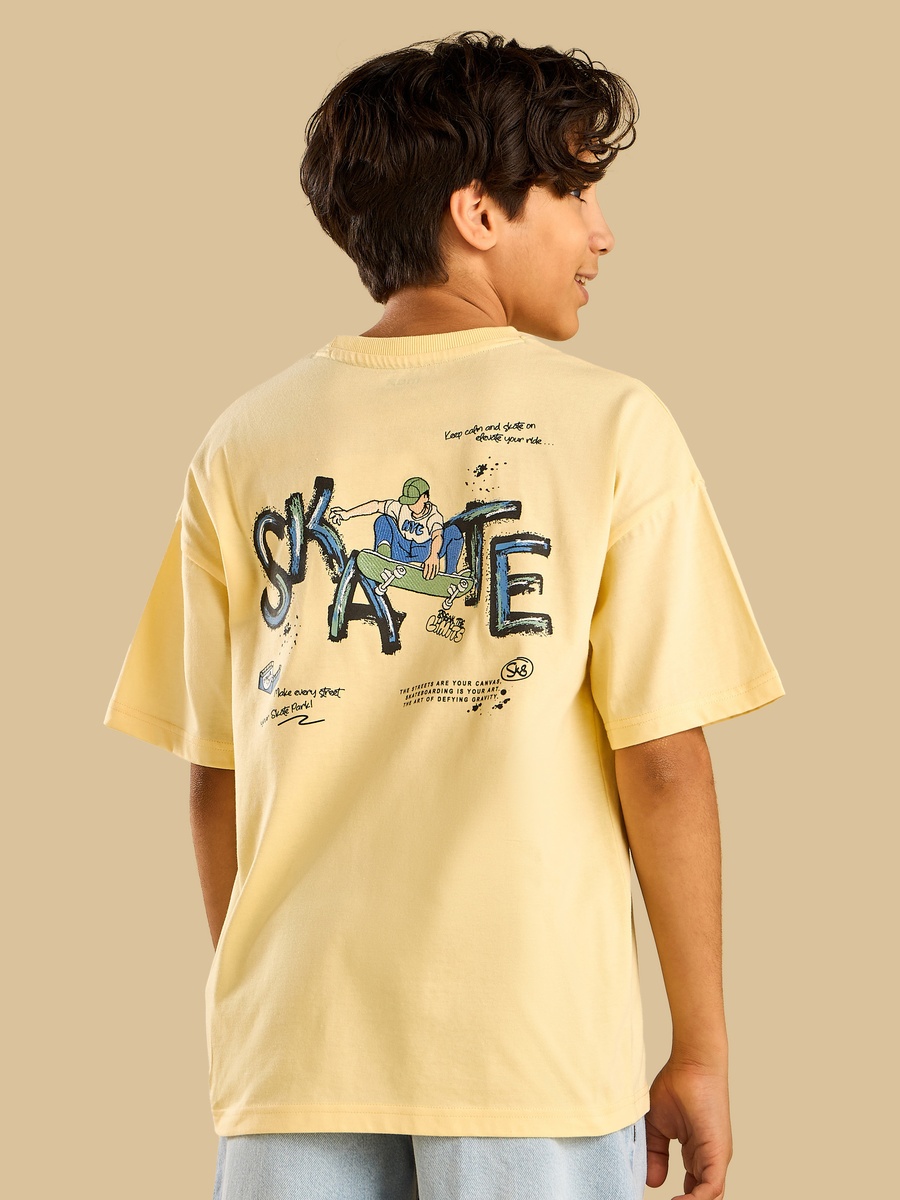 Skate Print Cotton T-Shirt