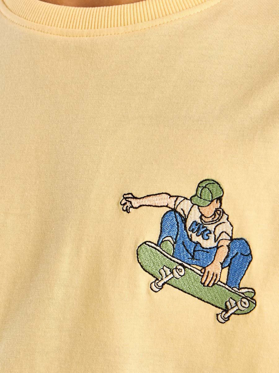Skate Print Cotton T-Shirt