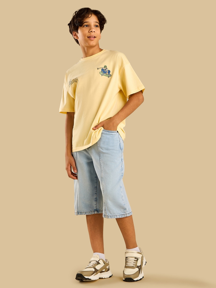 Skate Print Cotton T-Shirt