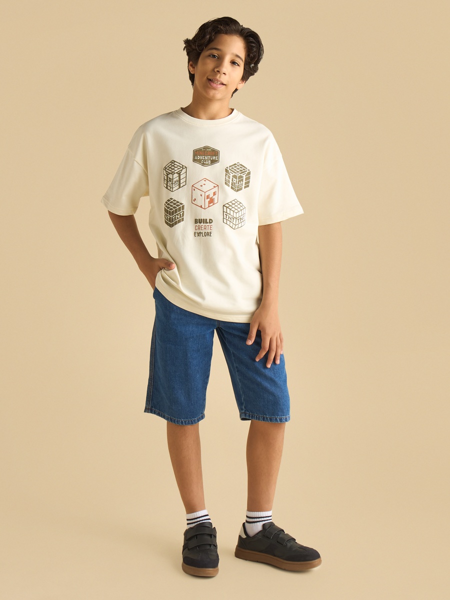 Minecraft Print Cotton T-Shirt