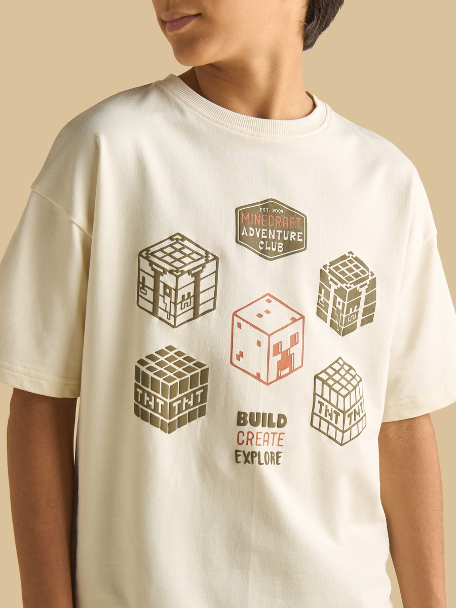 Minecraft Print Cotton T-Shirt