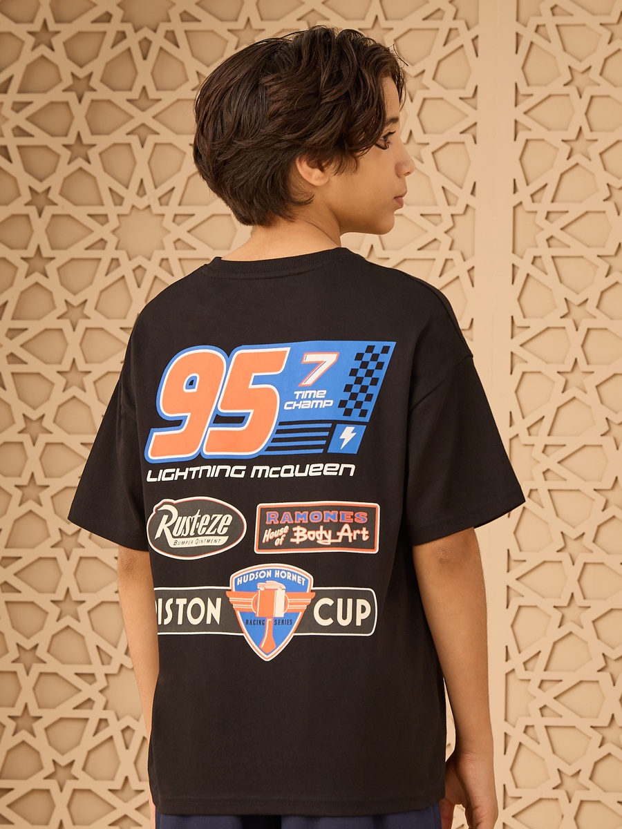 Lightning Mcqueen Front and Back Print T-Shirt