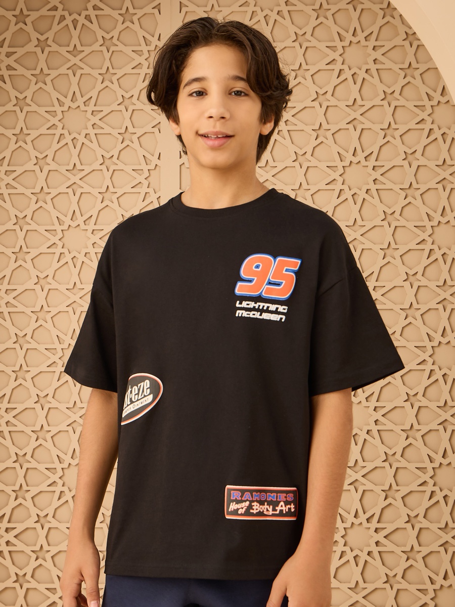 Lightning Mcqueen Front and Back Print T-Shirt