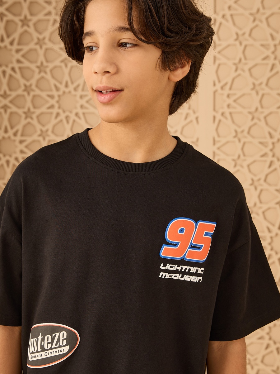 Lightning Mcqueen Front and Back Print T-Shirt