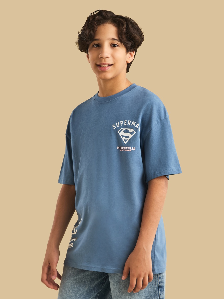 Superman Print Cotton T-Shirt