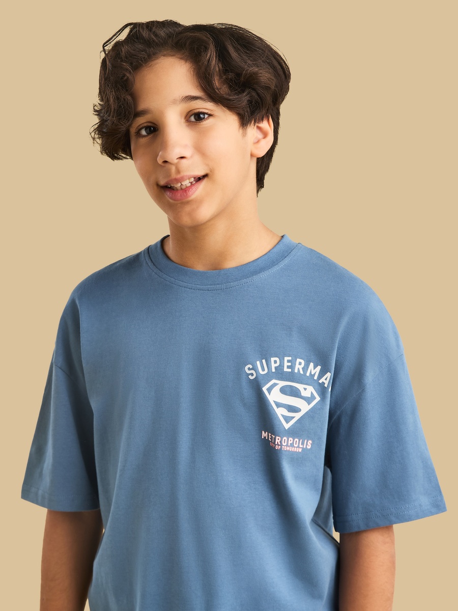 Superman Print Cotton T-Shirt