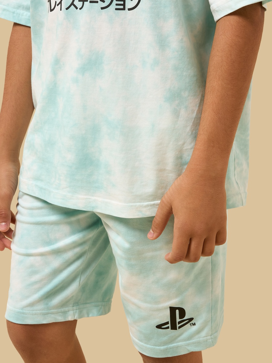 Playstation Print Cotton T-Shirt and Shorts Set