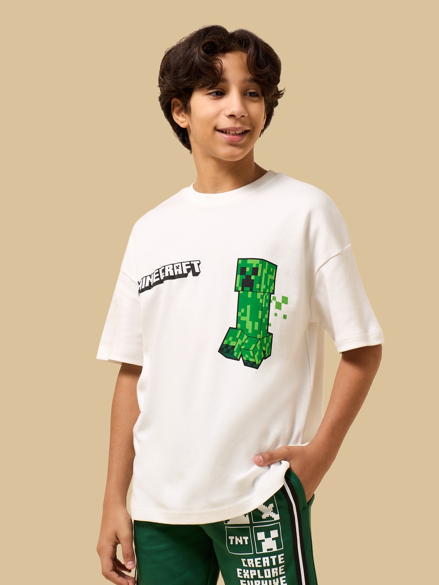Minecraft Print Cotton T-Shirt