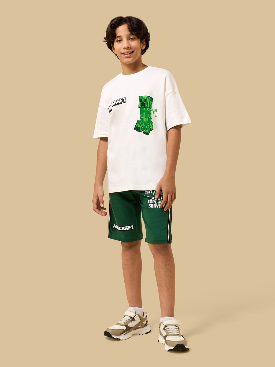 Minecraft Print Cotton T-Shirt