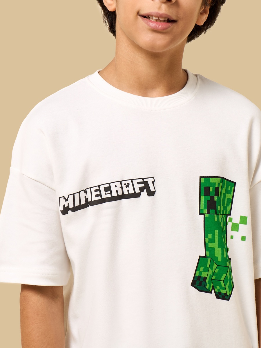 Minecraft Print Cotton T-Shirt