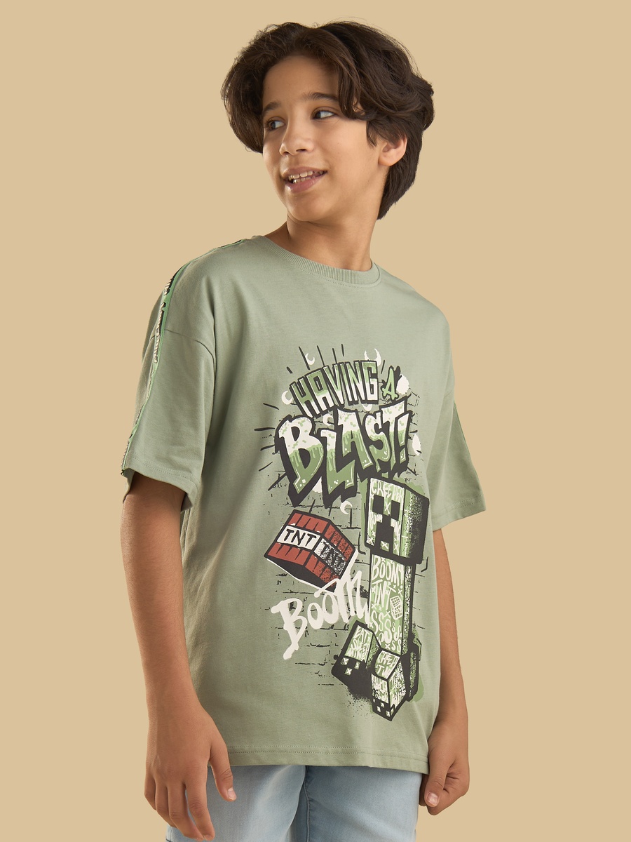 Minecraft Print Cotton T-Shirt