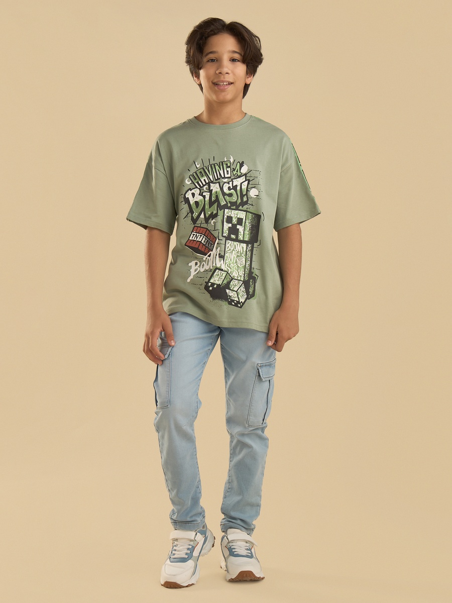 Minecraft Print Cotton T-Shirt