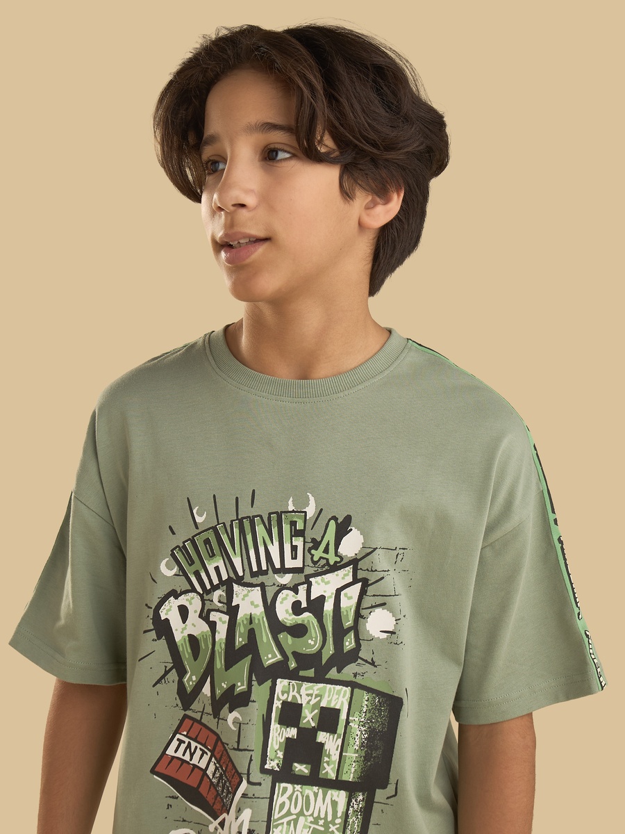 Minecraft Print Cotton T-Shirt