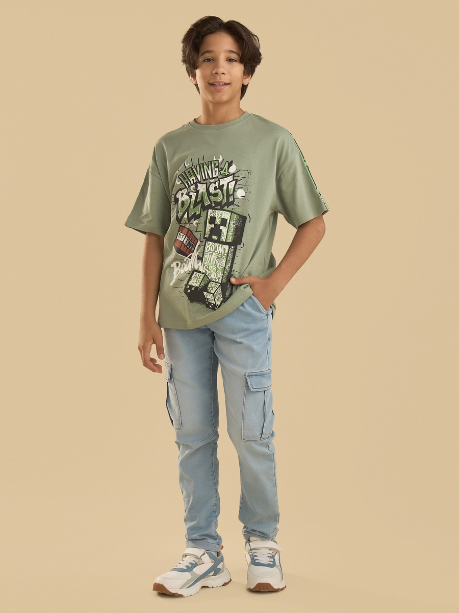 Minecraft Print Cotton T-Shirt