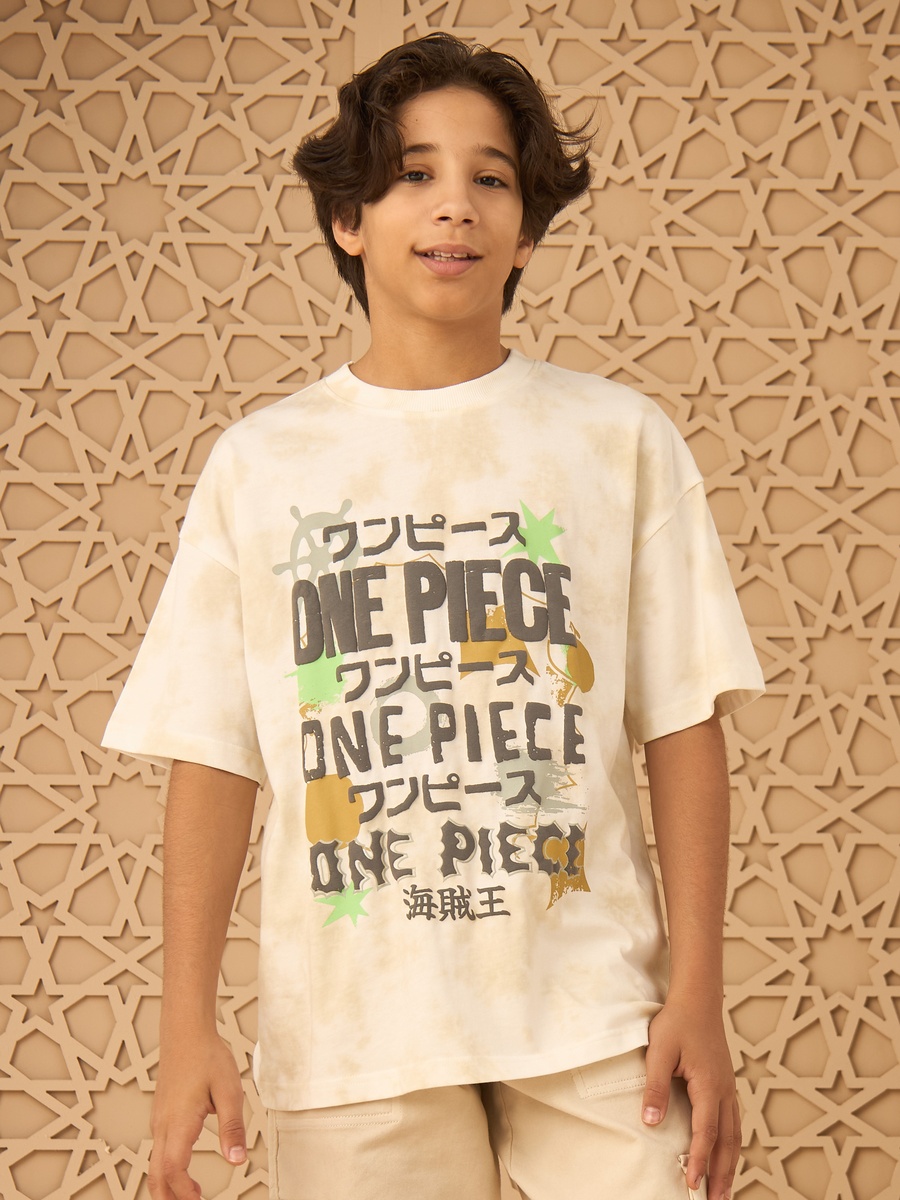 One Piece Print Cotton T-Shirt