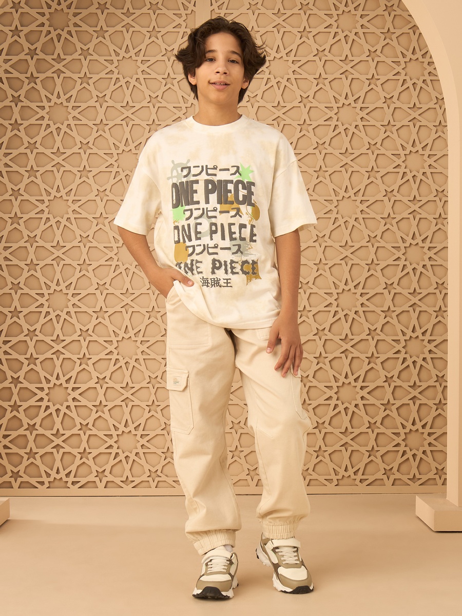 One Piece Print Cotton T-Shirt