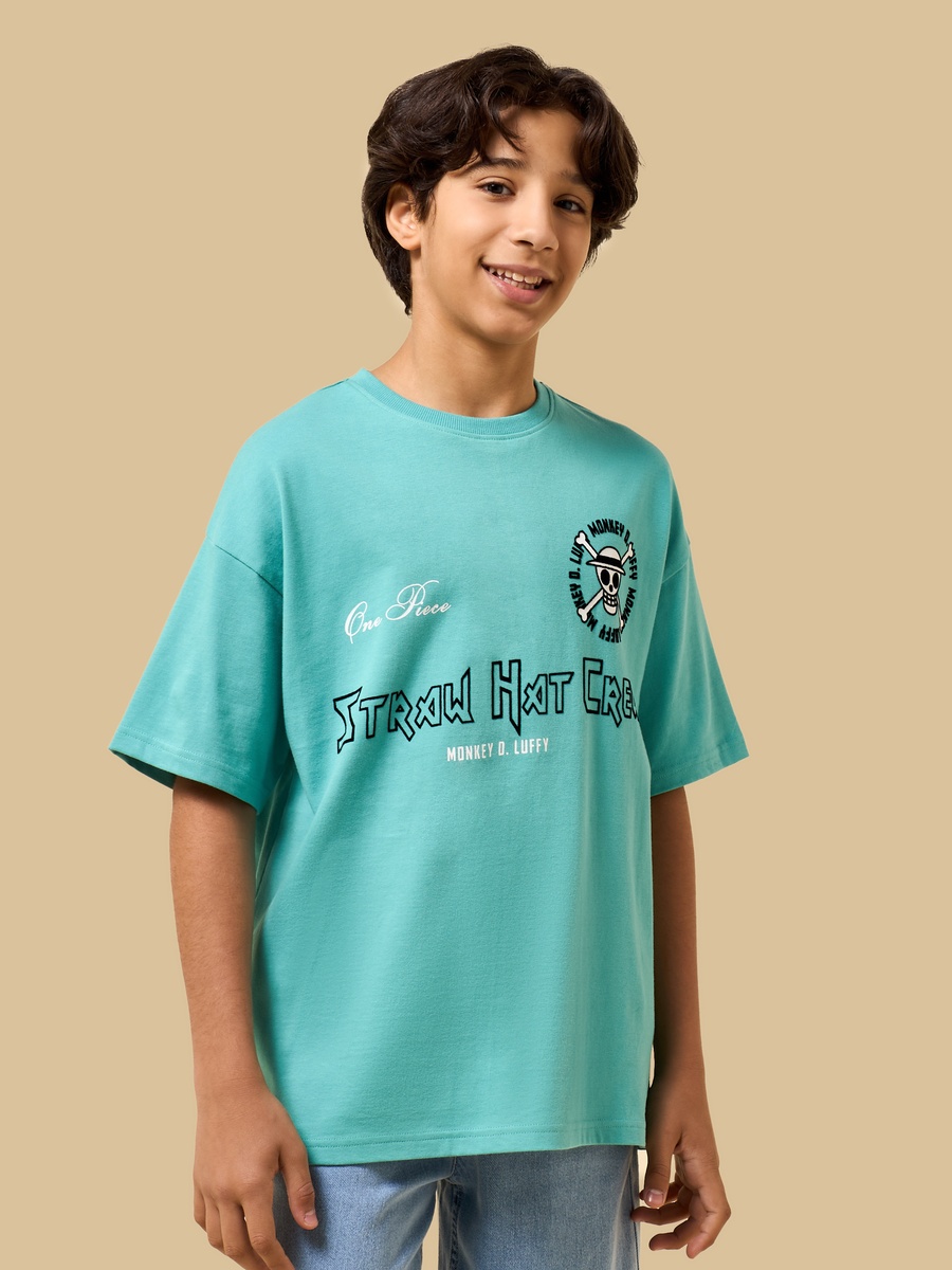 One Piece Print Cotton T-Shirt
