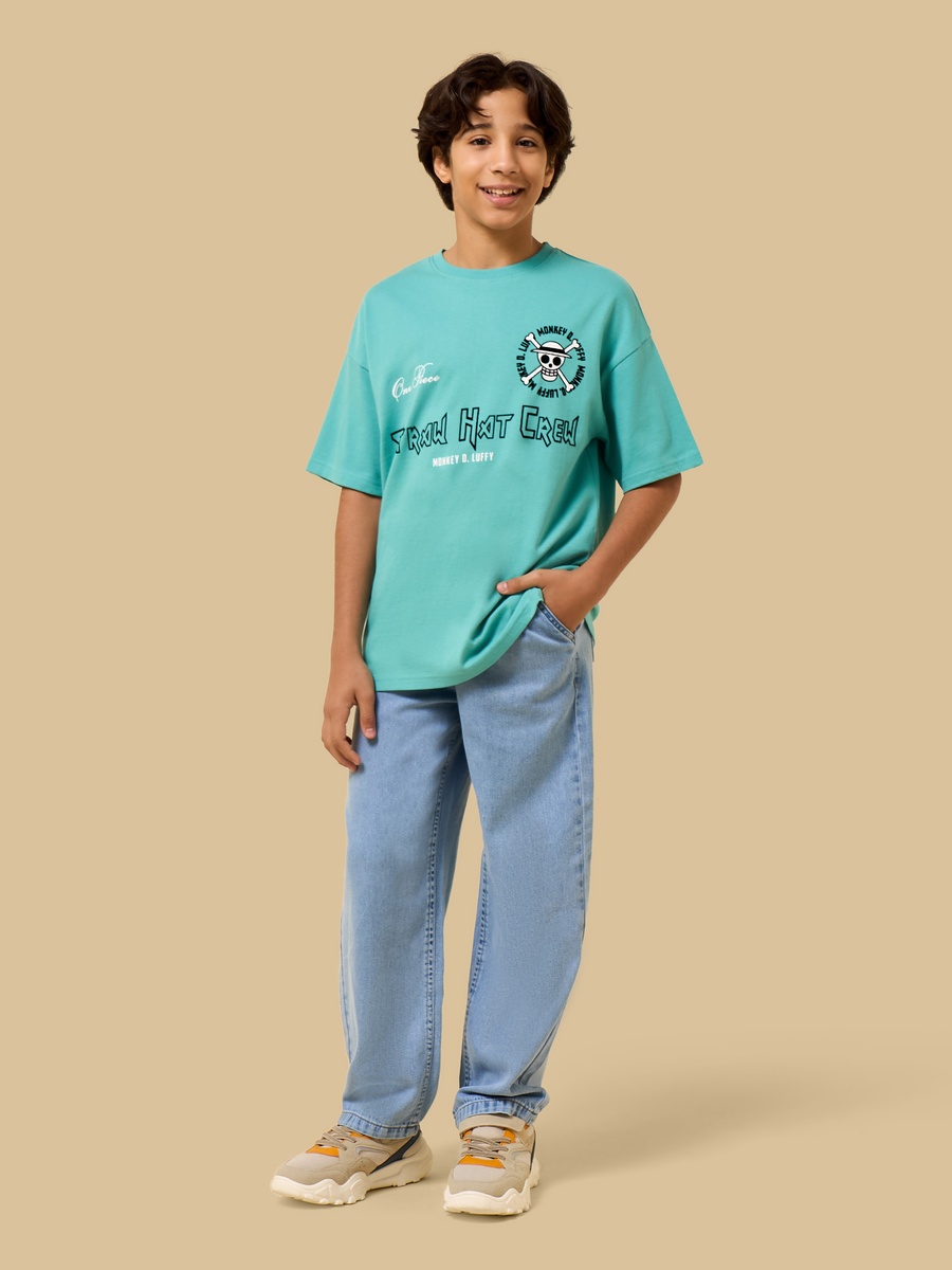 One Piece Print Cotton T-Shirt