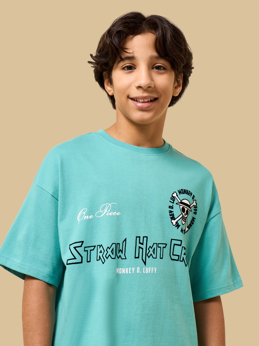 One Piece Print Cotton T-Shirt
